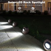 Hqian Sat Solar Garden Lights Outdoor Super Bright Solar Rock Spot Ligths Outdoor 2 Pack Led Landscape Lighting For Pathway Lawn