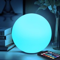 Yamport 6Inch 16 Colorchanging Led Night Light 7 Dimming Levels 4 Lighting Modes Table Lamp Rechargeable Sphere Lamps Button