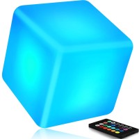 Yamport 4Inch 16 Colorchanging Led Cube Night Light 7 Dimming Levels 4 Lighting Modes Table Lamp Rechargeable Mood Lamp Butt