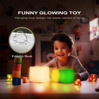 Yamport 4Inch 16 Colorchanging Led Cube Night Light 7 Dimming Levels 4 Lighting Modes Table Lamp Rechargeable Mood Lamp Butt