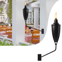 Zspeng 2 Pack Wall Mounted Citronella Torches,22 Oz Garden Torches For Outside, Easy To Set Up And Refill Metal Torch, Flame Light Torch For Indoor Or Outdoor Decor.