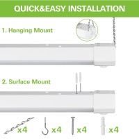 Hykolity Pir Sensor 4Ft 120W Led Shop Light 12000Lm370W Equivalent 5000K Daylight Motion Activated Hanging Or Flushmount