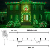 Kemooie 2 Pack 240 Led 78Ft Solar Christmas Outdoor Lights, Solar Powered With 8 Modes Waterproof Lights For Balcony Patio Garden Tree Party Yard Decoration (Red And Green)