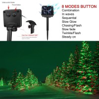 Kemooie 2 Pack 240 Led 78Ft Solar Christmas Outdoor Lights, Solar Powered With 8 Modes Waterproof Lights For Balcony Patio Garden Tree Party Yard Decoration (Red And Green)