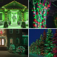 Kemooie 2 Pack 240 Led 78Ft Solar Christmas Outdoor Lights, Solar Powered With 8 Modes Waterproof Lights For Balcony Patio Garden Tree Party Yard Decoration (Red And Green)