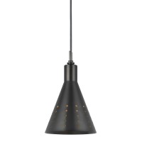 Jep 6 Inch Modern Pendent Light, Round Metal Shade, Oil Rubbed Dark Tone