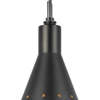 Jep 6 Inch Modern Pendent Light, Round Metal Shade, Oil Rubbed Dark Tone