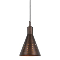 Jep 6 Inch Modern Pendent Light, Bronze Metal Shade, Oil Rubbed Bronze Tone