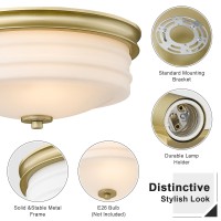 Luminzone Flush Mount Ceiling Light With Frosted Glass Shade 2Light Indoor Outdoor Farmhouse Lighting Flush Mount Lights For K