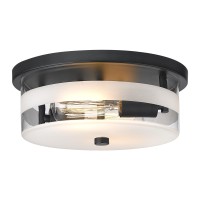 Flush Mount Ceiling Light With Frosted Glass Shade 2Light Indoor Outdoor Farmhouse Lighting Flush Mount Lights For Kitchen Bed