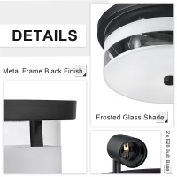 Flush Mount Ceiling Light With Frosted Glass Shade 2Light Indoor Outdoor Farmhouse Lighting Flush Mount Lights For Kitchen Bed