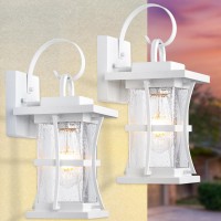 2 Packs White Outdoor Wall Light Modern Exterior Light Fixture Waterproof Porch Sconces Wall Mounted Lighting Antirust Rusti