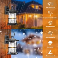 2 Packs Outdoor Wall Light Modern Black Exterior Light Fixture Waterproof Porch Sconces Wall Mounted Lighting Antirust Rusti