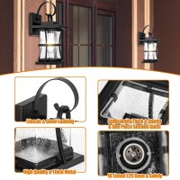 2 Packs Outdoor Wall Light Modern Black Exterior Light Fixture Waterproof Porch Sconces Wall Mounted Lighting Antirust Rusti