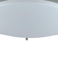 14 Inch Modern Ceiling Lamp With Frosted Acrylic Plate, Steel Trim, White