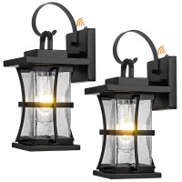 Dusk To Dawn Outdoor Wall Light Fixtures - 2 Packs Exterior Waterproof Outdoor Lighting, Porch Sconces Wall Mounted Lighting, Anti-Rust Modern Matte Black Outside Lantern For Patio Front Door Entryway