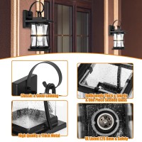 Dusk To Dawn Outdoor Wall Light Fixtures - 2 Packs Exterior Waterproof Outdoor Lighting, Porch Sconces Wall Mounted Lighting, Anti-Rust Modern Matte Black Outside Lantern For Patio Front Door Entryway