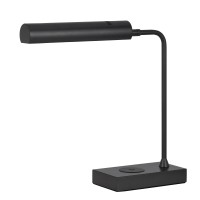 Dyna 18 Inch Integrated Led Desk Lamp, Wireless Usb Port, Matte Black