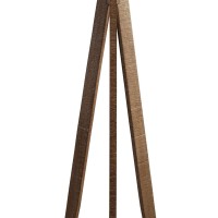 71 Inch Floor Lamp, Drum Shade, Wood Tripod Stand, Rough Hewn Texturing