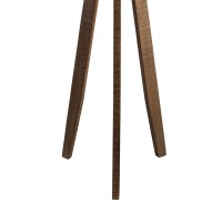 71 Inch Floor Lamp, Drum Shade, Wood Tripod Stand, Rough Hewn Texturing