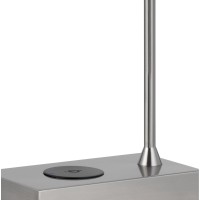 Dyna 18 Inch Integrated Led Desk Lamp, Wireless Usb Port, Brushed Steel