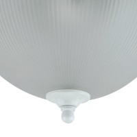 Hoy 11 Inch Ceiling Lamp, Glass Dome Shade With Finial, Polished White Trim