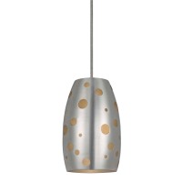 Kem 6 Inch Modern Pendent Light, Oval Metal Shade, Brushed Stainless Steel