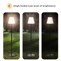 Ggii Outdoor Floor Lamp Solar Powered Outdoor Lamps For Patio Waterproof, Rechargeable Cordless Solar Floor Lamp With Light Sensor, Dimmable Warm White+Rgb Led Outdoor Lamp For Pool, Garden