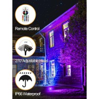 Zuckeo 10W Christmas Spotlights Outdoor Spot Lights For Yard Led Rgb Color Changing Landscape Lighting Plug In 120V Waterproof