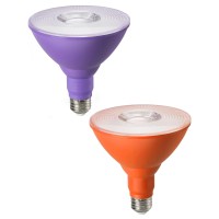 Edishine Par38 Purple Orange Flood Light Bulb Dimmable Purple Orange Led Light Bulb 18W120W Equivalent Light Bulb For Hal