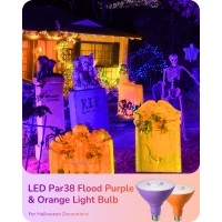 Edishine Par38 Purple Orange Flood Light Bulb Dimmable Purple Orange Led Light Bulb 18W120W Equivalent Light Bulb For Hal