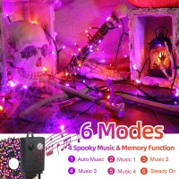 Mzd8391 Motion Sensor Spooky Music Halloween Decorations Lights Outdoor Indoor 108Ft 300Led Halloween String Lights Orange P