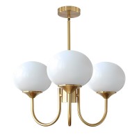 Bokt Mid Century Modern Globe Sputnik Chandelier Vintage 3 Light Milk Glass Pendant Light Large White And Gold Ball Chandelier L