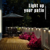 Patiowin Solar Step Lights 12 Pack Solar Powered Deck Lights Of Waterproof Led For Stairs Fence Yard Patio And Pathway War