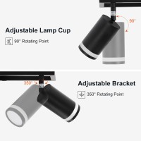 Ketom Modern Track Lighting Fixtures Black 6 Light Ceiling Spotlight Flexibly Rotatable Gu10 Light Heads Foldable Led Kitc