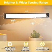 Under Cabinet Lighting 65 Led 3 Color Temps Rechargeable Closet Lights Brightness Adjustable Motion Sensor Light Indoor Wirel