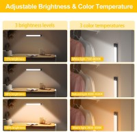 Under Cabinet Lighting 65 Led 3 Color Temps Rechargeable Closet Lights Brightness Adjustable Motion Sensor Light Indoor Wirel