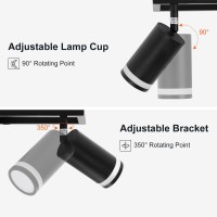 Ketom Modern Track Lighting Fixtures Black 4 Light Ceiling Spotlight Flexibly Rotatable Gu10 Light Heads Foldable Led Kitc