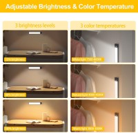 Trushome Under Cabinet Lights Motion Sensor 40 Led Rechargeable Under Cabinet Lighting Wireless 3 Color Temps Brightness Dim