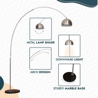 Item Description The Arco MidCentury Modern Arched Floor Lamp is an exquisite lighting fixture that combines style and functionality Standing at an impressive 76 inches in height this floor lamp is designed to make a statement in any living room or bedroo