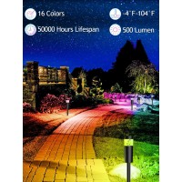 Doreio 5W Rgbw Low Voltage Landscape Pathway Lights With Connectors 12V Outdoor Color Changing Landscape Lighting Led Bollard Pa