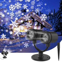 Christmas Projector Lights Outdoor, Double Head Upgrade Rotating Snowflake Led Lighting Projector Waterproof Indoor Outdoor Snowflake Party Garden Lights Party Christmas Decorations