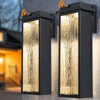 Black Led Dusk To Dawn Outdoor Lighting 2 Packs 16 Large Outside Farmhouse Wall Lantern Industrial Porch Wall Mount Light Fi