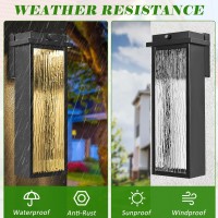 Black Led Dusk To Dawn Outdoor Lighting 2 Packs 16 Large Outside Farmhouse Wall Lantern Industrial Porch Wall Mount Light Fi