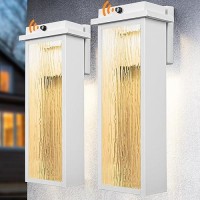 White Led Dusk To Dawn Outdoor Lighting 2 Packs 16 Large Outside Farmhouse Wall Lantern Industrial Porch Wall Mount Light Fi