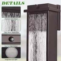 Oil Rubbed Bronze Led Dusk To Dawn Outdoor Lighting 2 Packs 16 Large Outside Farmhouse Wall Lantern Brown Industrial Porch W