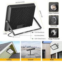 Xycn 2 Pack 300W Led Flood Light2000W Equivalent Super Bright 42 500Lm 5000K Daylight Ip66 Waterproof Security Outdoor Led Are