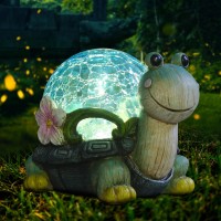 Turtle Solar Lights Outdoor Statue Lawn Ornaments Turtle Solar Garden Statues Unique Solar Turtles For Outdoors Decor Gifts For