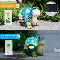 Turtle Solar Lights Outdoor Statue Lawn Ornaments Turtle Solar Garden Statues Unique Solar Turtles For Outdoors Decor Gifts For