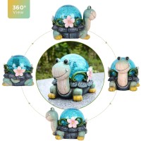 Turtle Solar Lights Outdoor Statue Lawn Ornaments Turtle Solar Garden Statues Unique Solar Turtles For Outdoors Decor Gifts For